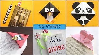 6 Easy DIY Bookmarks  Bookmarks with Paper  Paper Craft [upl. by Wyne]