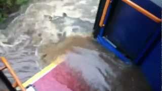 380 Bus Drives Through a Flood and Gets Flooded [upl. by Acker]