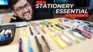 Top 12 Must Have Stationery Essentials for Students 💁‍♂️  Best Stationery Recommendations ✨ [upl. by Hisbe569]