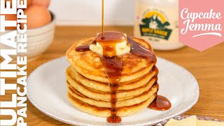 How to Make Super Fluffy American Style Pancakes  Full recipe and ingredients  Cupcake Jemma [upl. by Steward312]