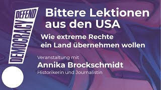 Lektionen aus den USA – Wie extreme Rechte eine Partei und ein Land übernehmen wollen Veranstaltung [upl. by Euqinahc]