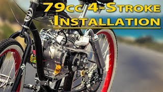 How To Installation Guide  79cc 4Stroke Bicycle Engine Kit [upl. by Rycca]