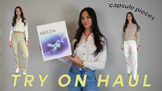 ARITZIA FALL WINTER TRY ON HAUL  Capsule Wardrobe [upl. by Nanor]