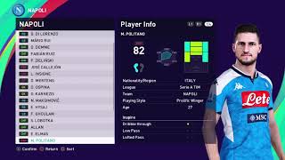 PES 2021 Napoli faces and ratings  Koulibaly Insigne Mertens [upl. by Alvina331]