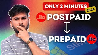 Jio Postpaid Ko Prepaid Kese Kare  How to Convert Jio Postpaid to Prepaid New Update [upl. by Notniv325]