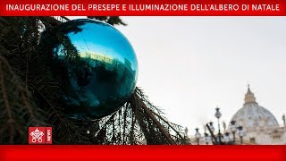 Piazza San Pietro Inaugurazione del Presepe e illuminazione dellalbero di Natale 20191205 [upl. by Lytle842]