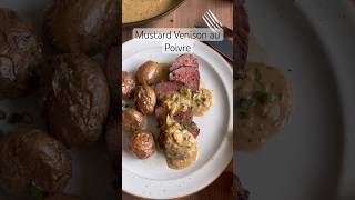 Mustard Crusted Venison Steak au Poivre cookingvideo venison steak wildgame [upl. by Court]