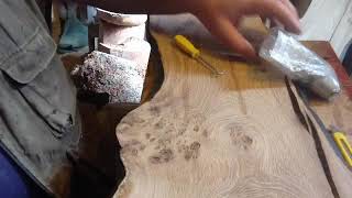 Inlaying Aluminium Powder into Burr Oak [upl. by Azaria]