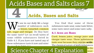 Acids Bases and Salts class 7 Chapter 4 Science Explanation [upl. by Claresta546]