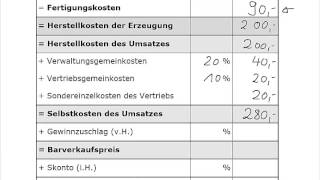 KLR  Kostenrechnung  Angebotskalkulation [upl. by Anallise]