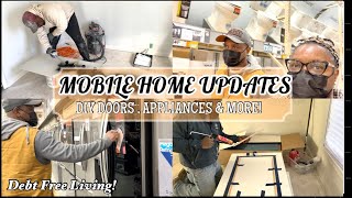 NEW  DIY MOBILE HOME DOORS FOR UNDER 25  APPLIANCE SHOPPING amp MORE UPDATES debtfreeliving [upl. by Llib]