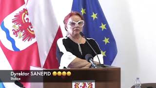 Szefowa sanepidu w Słubicach zrobiła show przed kamerami [upl. by Ineslta]