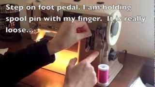 Winding a Bobbin with Singer 401 [upl. by Cathe]