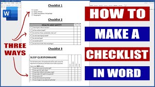 How to Make a Checklist in Word  Microsoft Word Tutorials [upl. by Frederico]