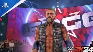 WWE2K24  Adam Copeland Edge Full Entrance wTheme amp GFX Pack WWE2K24 Crazy Mods [upl. by Nahtanaoj]