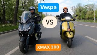 2023 Vespa 300 GTS VS Yamaha Xmax 300  The Battle Of The Scooters [upl. by Yborian]