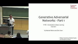 Lecture 23 Generative Adversarial Networks Part 1 [upl. by Enaujed]