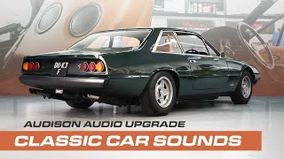 Classic Ferrari 365 GT4 gets MODERN AUDIO UPGRADE  Car Audio amp Security [upl. by Ott]