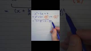 An example of completing the square maths math quadratic algebra [upl. by Harned978]