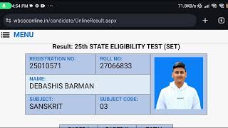 WB SET 2024 Result Declared 🔥 Result of 25th WB SET Result 2024 😱  Check Now [upl. by Rocray242]