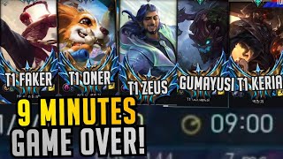 T1 Playing ARAM All Together  Zeus  Oner  Faker  Gumayusi  Keria [upl. by Hamitaf]