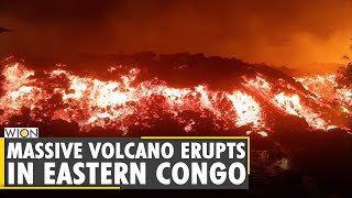 Massive volcano erupts in eastern Congo [upl. by Atnahs]