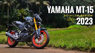 Yamaha MT 15 V2  2023  detailed review [upl. by Ayifa803]