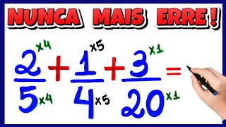 ADIÇÃO DE FRAÇÕES TÉCNICA PARA NUNCA MAIS ERRAR [upl. by Primrose]