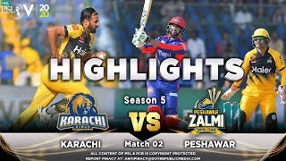 Karachi Kings vs Peshawar Zalmi  Full Match Highlights  Match 2  21 Feb 2020  HBL PSL 2020  MA2 [upl. by Wie]