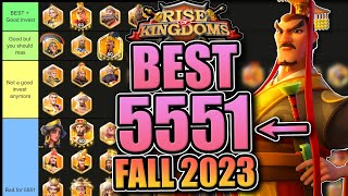 Best 5551 Legendary Commanders in Rise of Kingdoms F2PFriendly Investments October 2023 [upl. by Jethro]