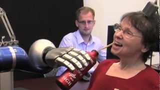 Thought control of robotic arms using the BrainGate system [upl. by Narol265]