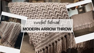 Modern Crochet Throw  Crochet Blanket Pattern  Full Tutorial [upl. by Niamrej437]