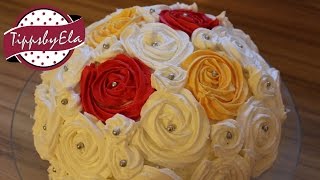 Rosentorte aus den Resten selber machen Rose cake How to make from the cut outs [upl. by Yessak]