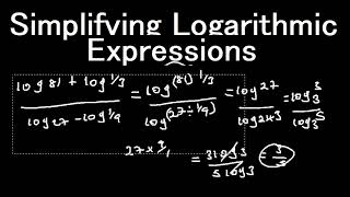 SIMPLIFYING LOGARITHMIC EXPRESSIONS [upl. by Odnalra]