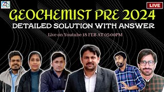 GEOCHEMIST PRE 2024  DETAILED SOLUTION WITH ANSWER  CHEMISTRY FOR YOU [upl. by Nelak]