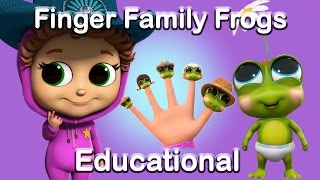 The Finger Family with the 5 Little Speckled Frogs Learn Numbers  Educational  Nursery Rhymes [upl. by Ahsurej948]