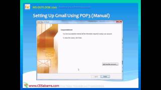 MS Outlook 2010  IMAP and POP3 Account Setup [upl. by Anatole233]