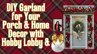 DIY Christmas Garland for Your Porch or Home Decor  Hobby Lobby Craft Ideas  Easy Garland Decor [upl. by Notlil]