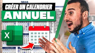 📅 EXCEL  CRÉER UN CALENDRIER ANNUEL AVEC UNE SEULE FORMULE   Fichier à télécharger [upl. by Akimahs]