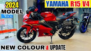 Finally 2024 New Yamaha R15 V4 Red Colour😍New Features  Changes  On Road Price  2024 All Update🔥🔥 [upl. by Posehn]