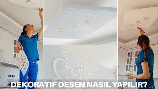 ASMA TAVANA DEKORATİF DESEN STENCİL ile NASIL YAPILIR [upl. by Henrietta]