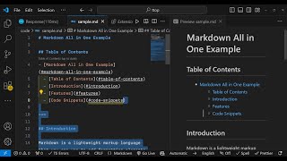 Markdown All in One Your Ultimate Markdown Editor with Live Preview in VS Code [upl. by Karel227]