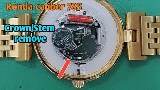 How to remove crown and stem ronda movement  Caliber 785 [upl. by Netsyrc]