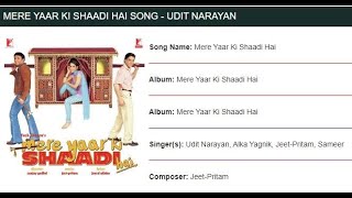 MERE YAAR KI SHAADI HAI SONG UDIT NARAYAN [upl. by Kipton]