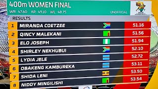 COETZEE 🇿🇦 5116  DOUALA 24  23rd CAA African Athletics Senior Championships  Women’s 400m Final [upl. by Brade]