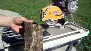 HOW TO MAKE BULLNOSE  with my comments ROUND EDGE BLADE STONE MARBLE tile installation atlanta [upl. by Inal]