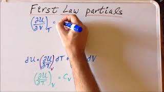 Thermodynamics derivation of First Law partial derivatives part 1 [upl. by Kinnard]