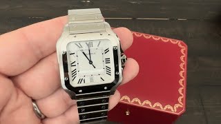 A Quick Look at the Large Santos de Cartier with White Dial [upl. by Neyud]