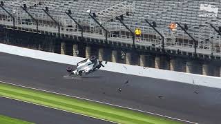 Raw Video Kyle Kaiser crashes during 2019 Indy 500 practice [upl. by Neersin]