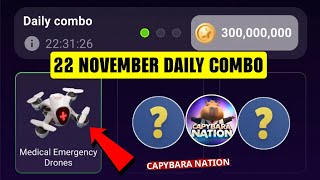 22 November Capybara Nation Daily Combo Today  Capybara Nation Airdrop Daily Combo 22 November [upl. by Esoryram]